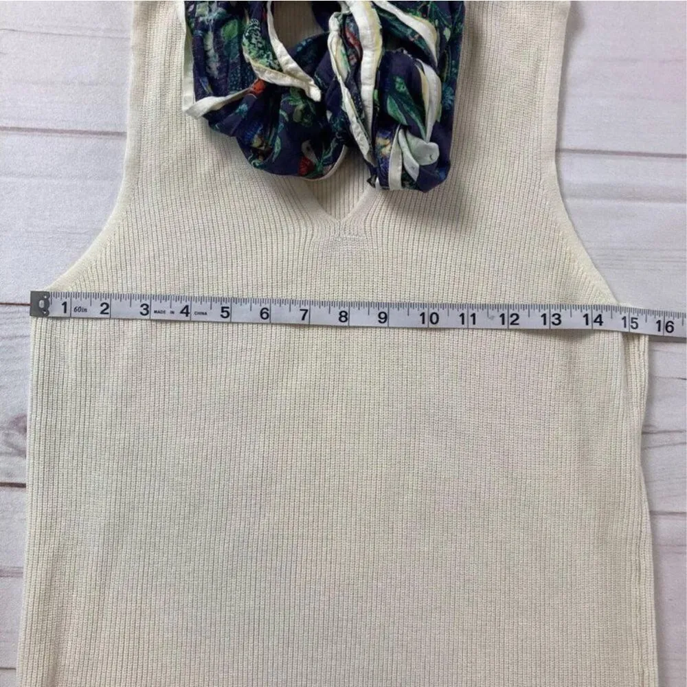MOTH by Anthropologie Sleeveless Butterfly Motif Scarf Sweater Size Small - Image 8