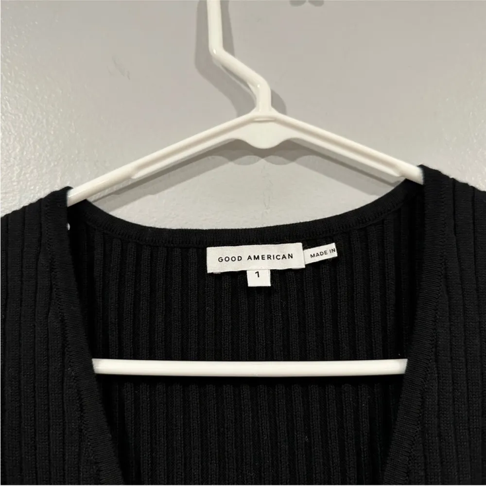 Good American Belted Body Dress in Black 1 Small S - Image 5