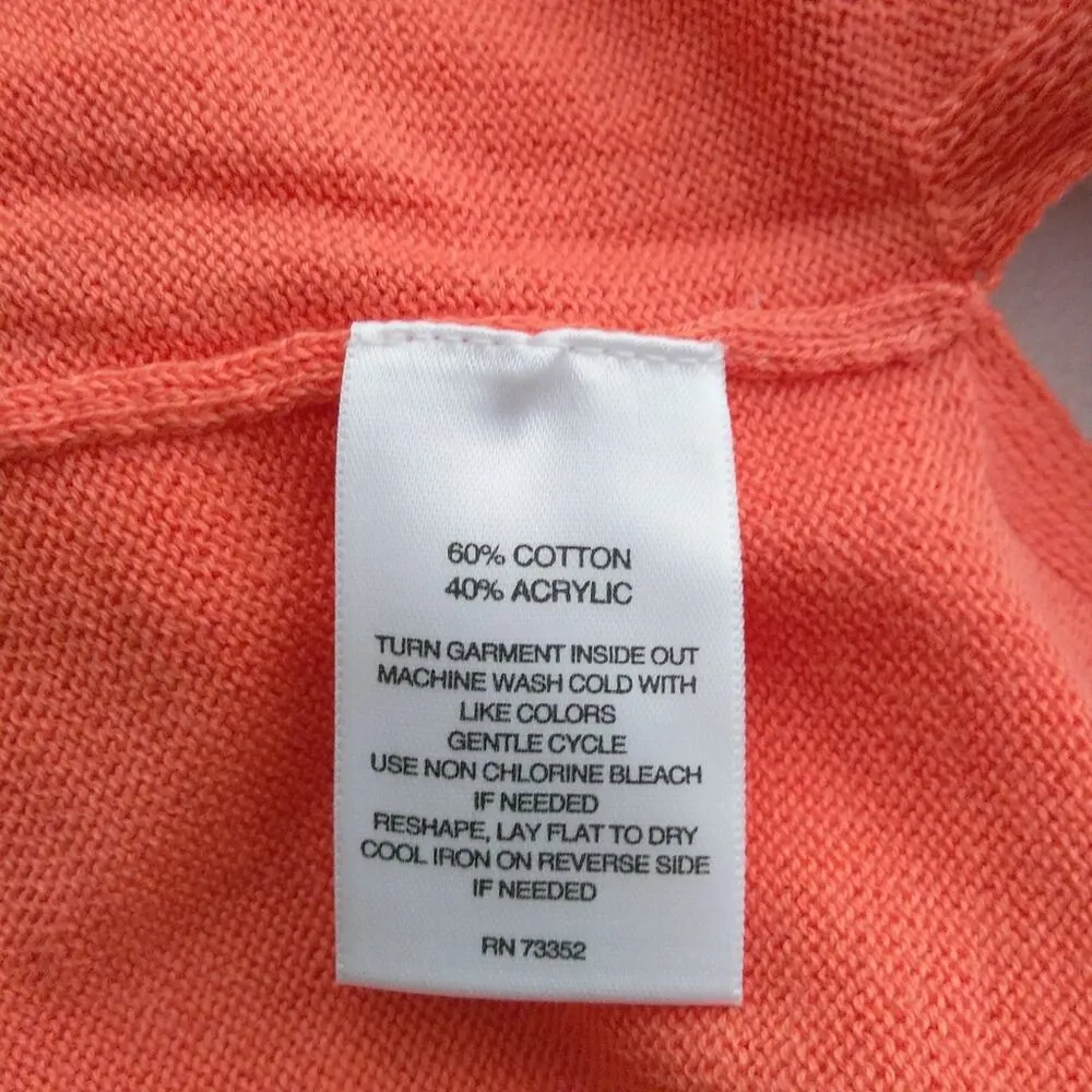 Hannah Coral Knit Sweater With Tassel Trim Sleeve Coastal Size S Orange - Image 7