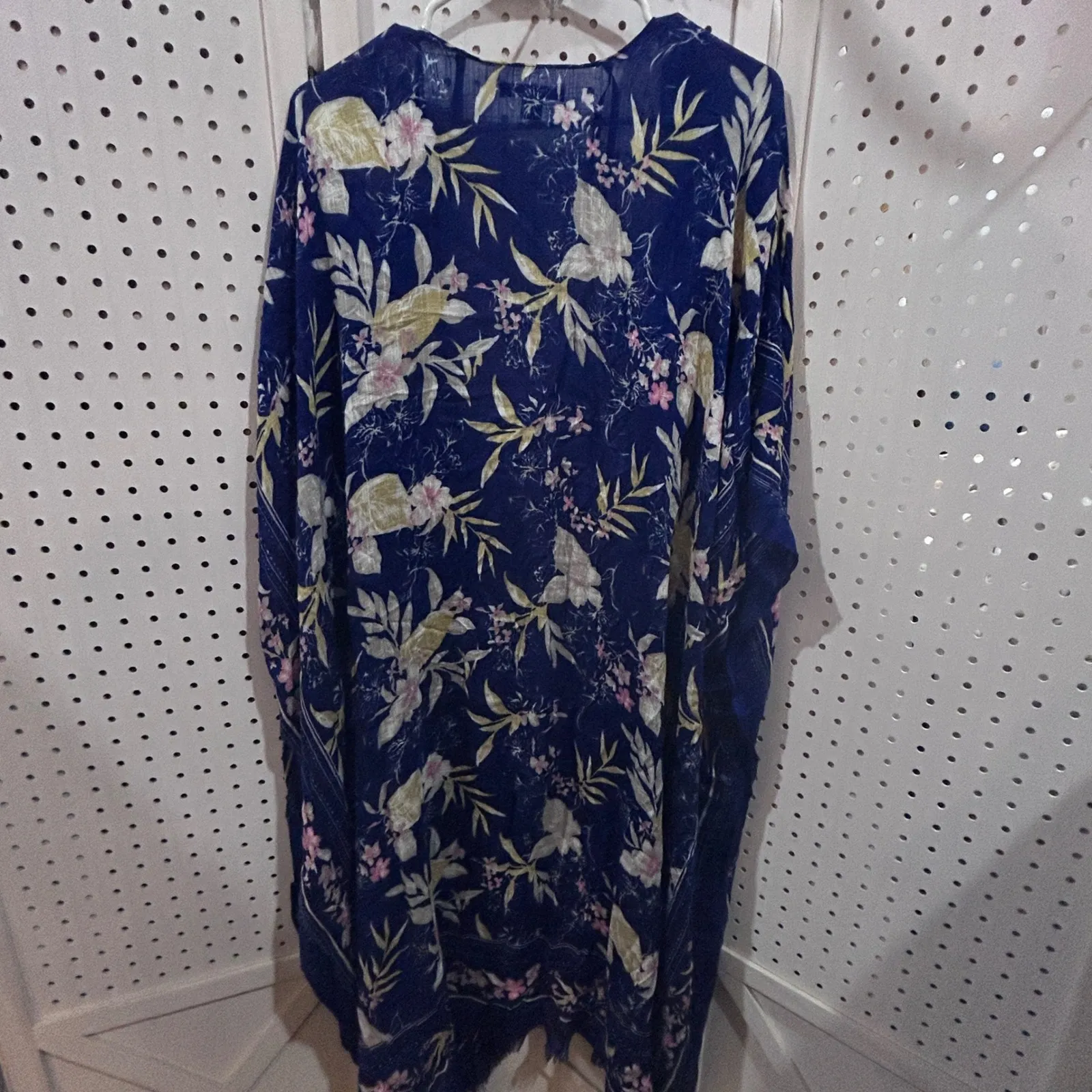American Eagle Outfitters Blue Floral Butterfly Kimono Cardigan Duster O S - Image 8