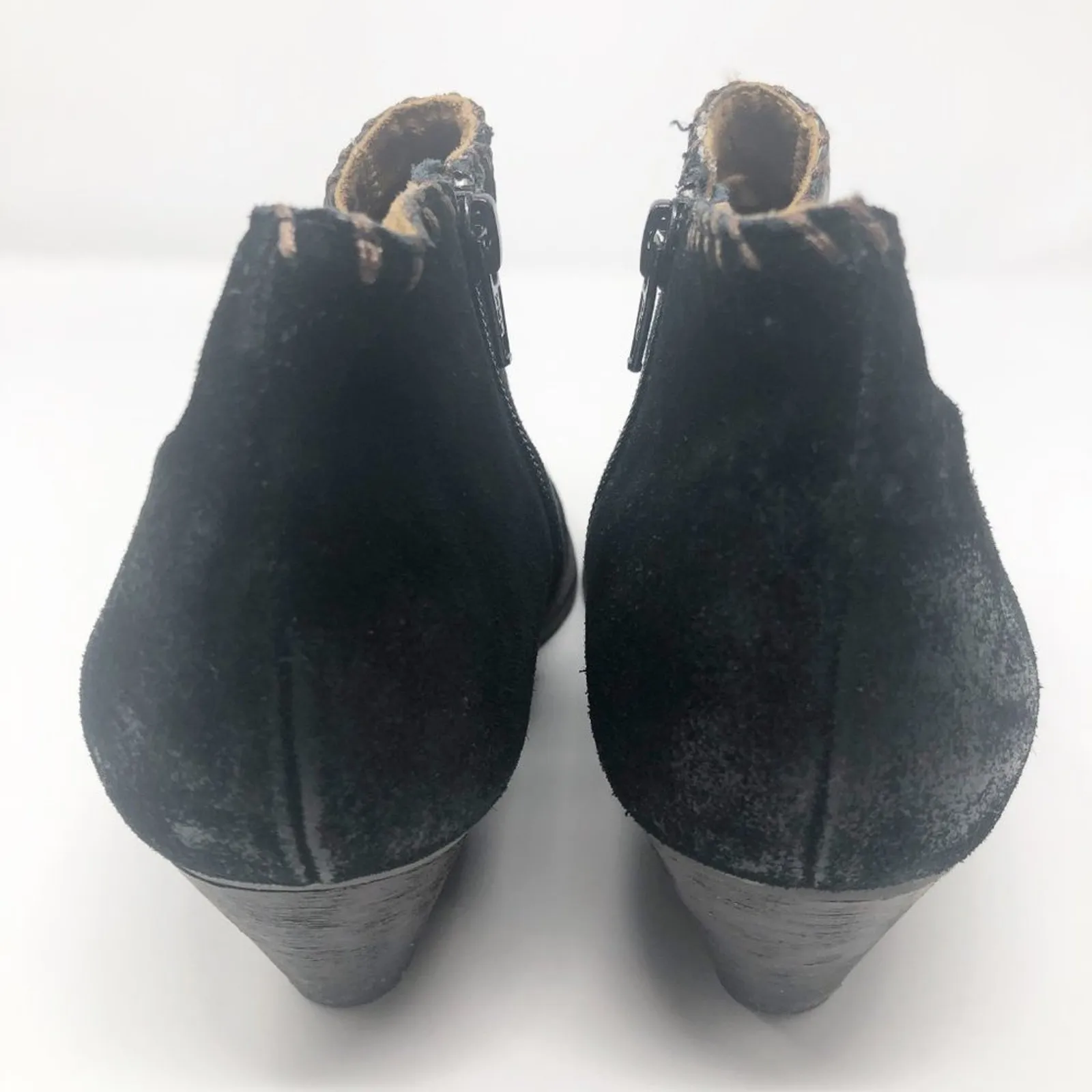 BC Women's Suede Black Ankle Boots Size 7.5 - Image 7