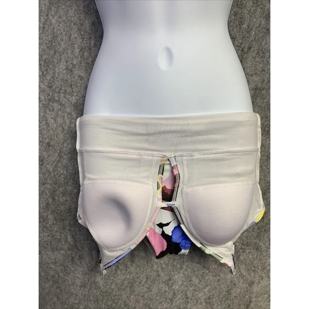 Sunseeker Swimsuit Size 4 One Piece Floral Low Cut V-Neck Sexy White Pink Blue - Image 7