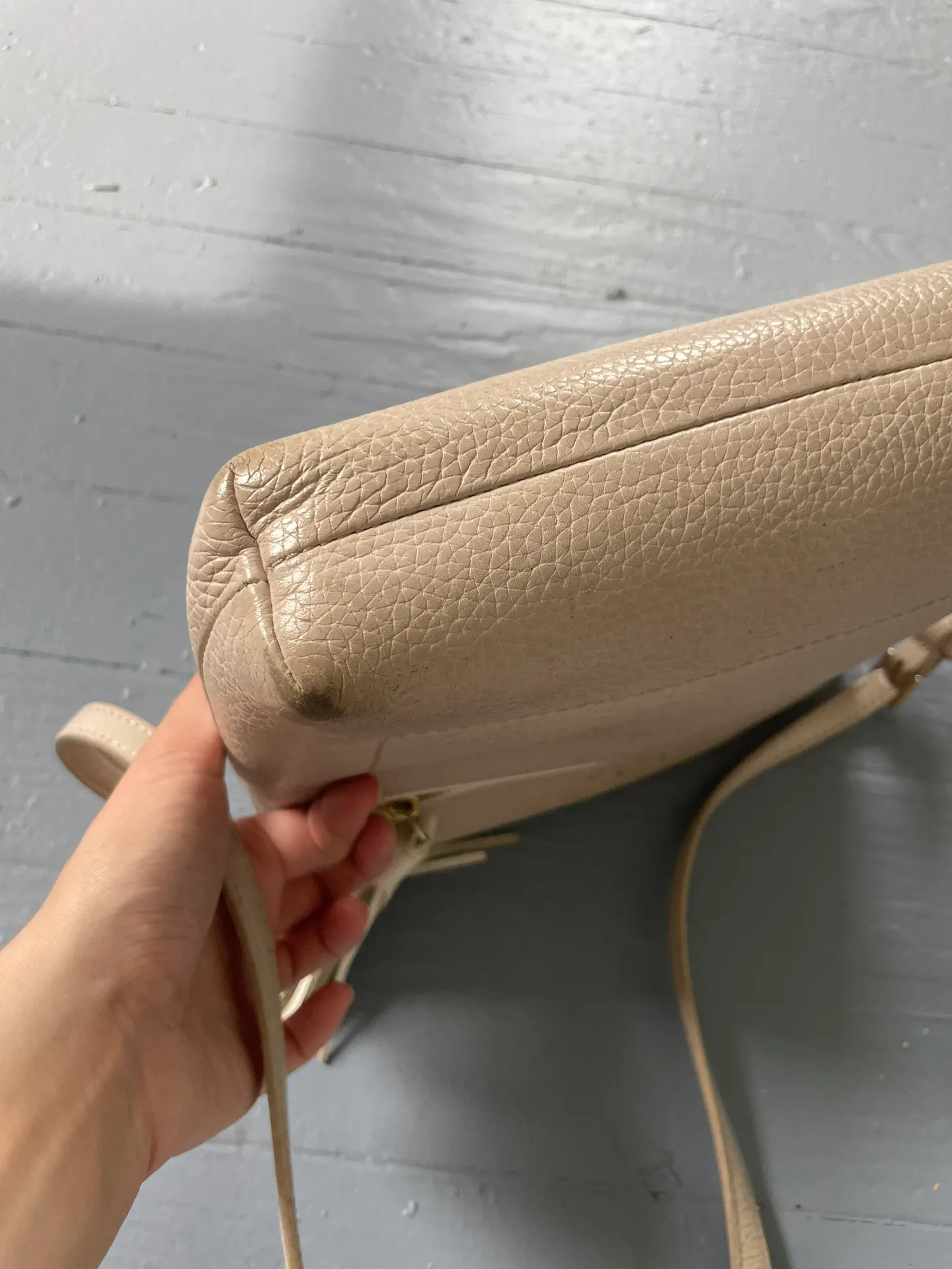 Tan Leather Crossbody Purse - Image 8