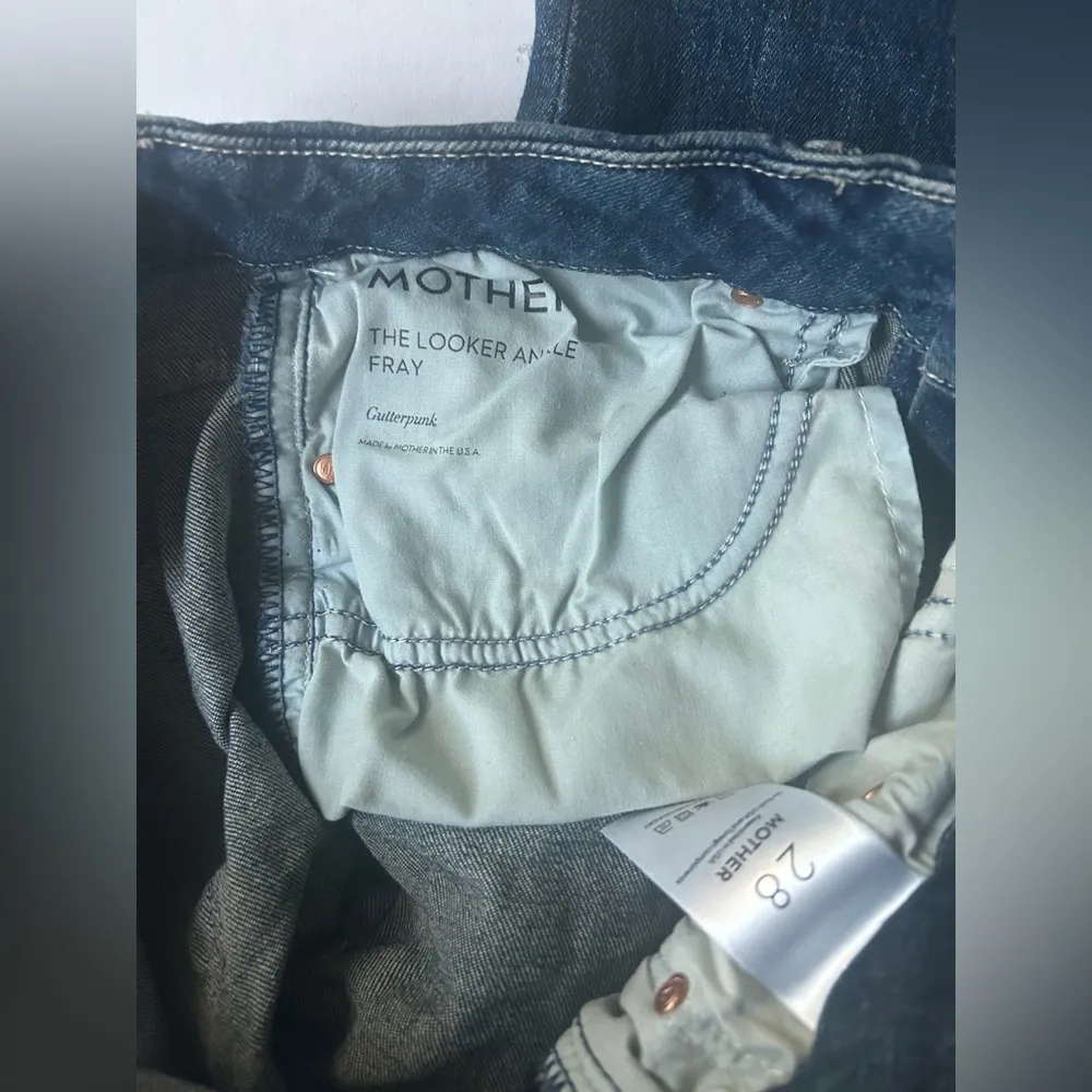 MOTHER Denim The Looker Ankle Step Fray Jeans Blue Size 28 - Image 7