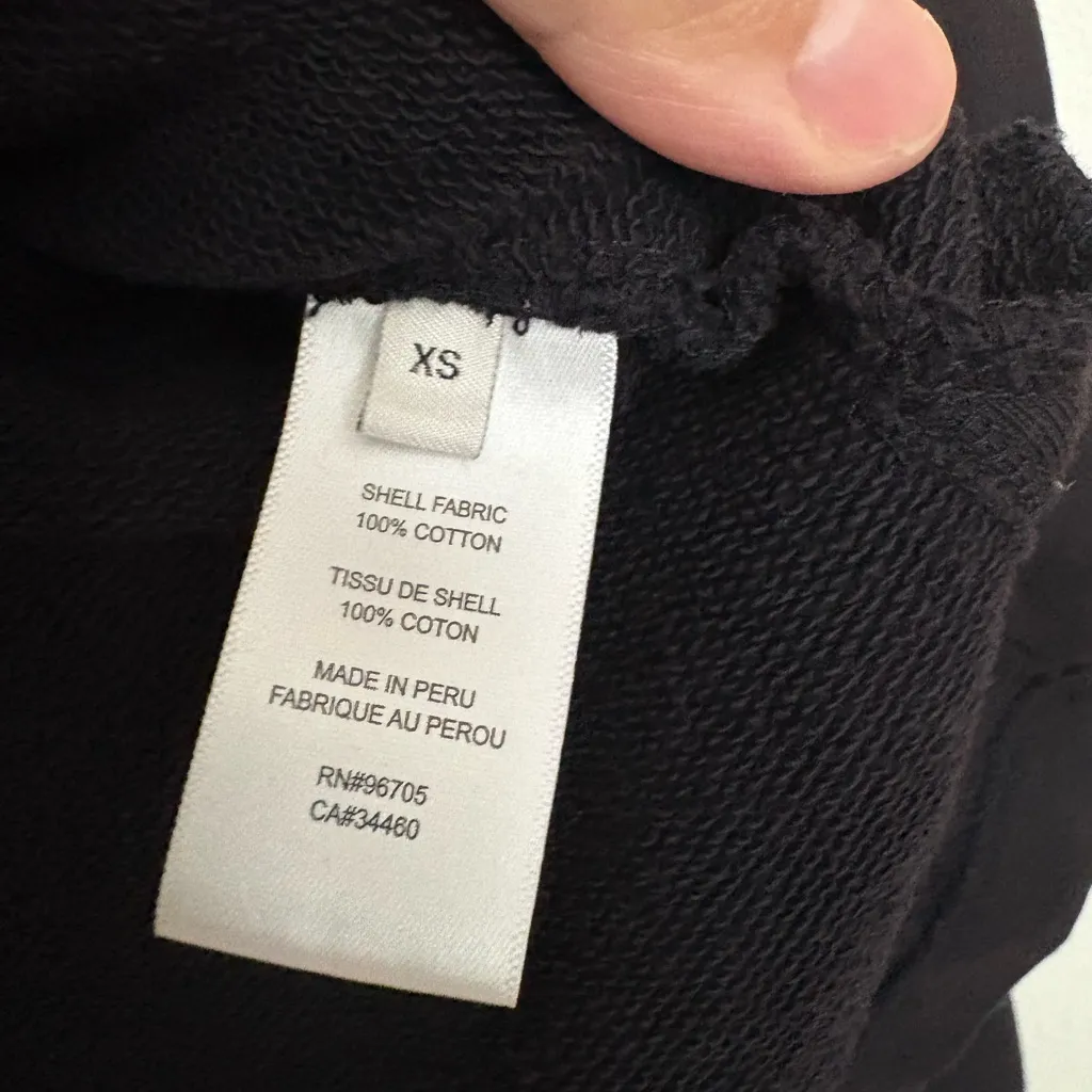 Rebecca Taylor  Terry Half Button Pullover size XS 100% cotton deep dark purple - Image 5