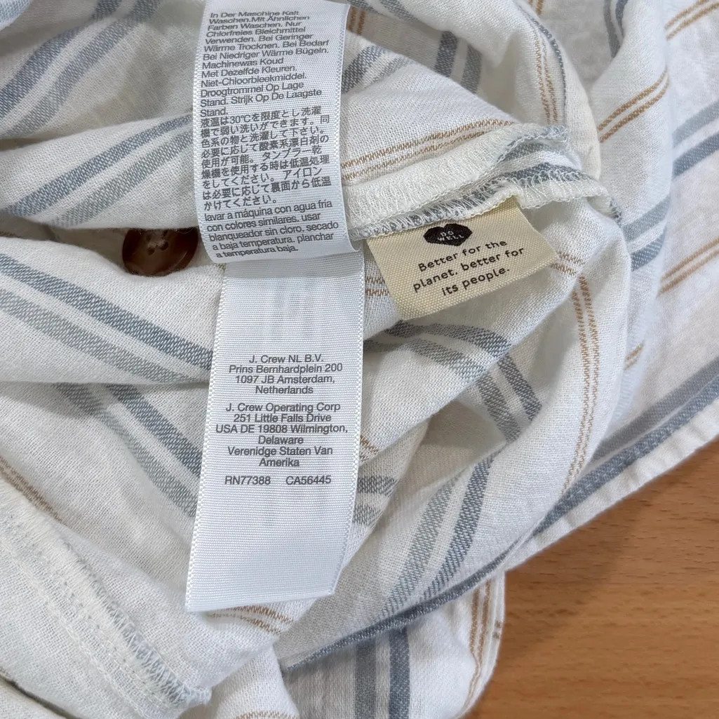 Madewell Linen-Cotton Princess-Seamed Midi Dress in Stripe Desert Dune Medium - Image 9