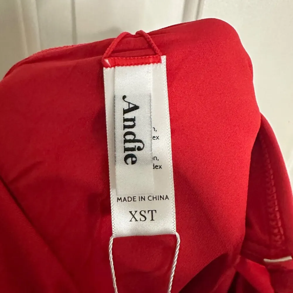 Andie Swim Havana One Piece Swimsuit Cherry Red Size XS Tall Square Neck - Image 5