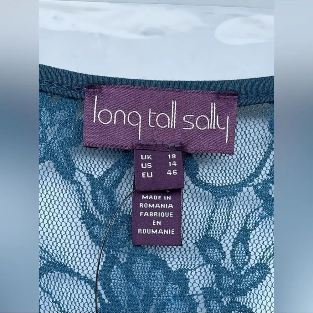 LONG TALL SALLY LACE INSERT TEAL
DRESS SIZE 14 Blue - Image 4