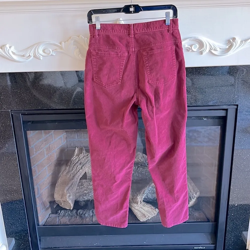 Vintage St Johns Bay Cords Cranberry Wine Corduroy pants Womens 8 Petite - Image 4