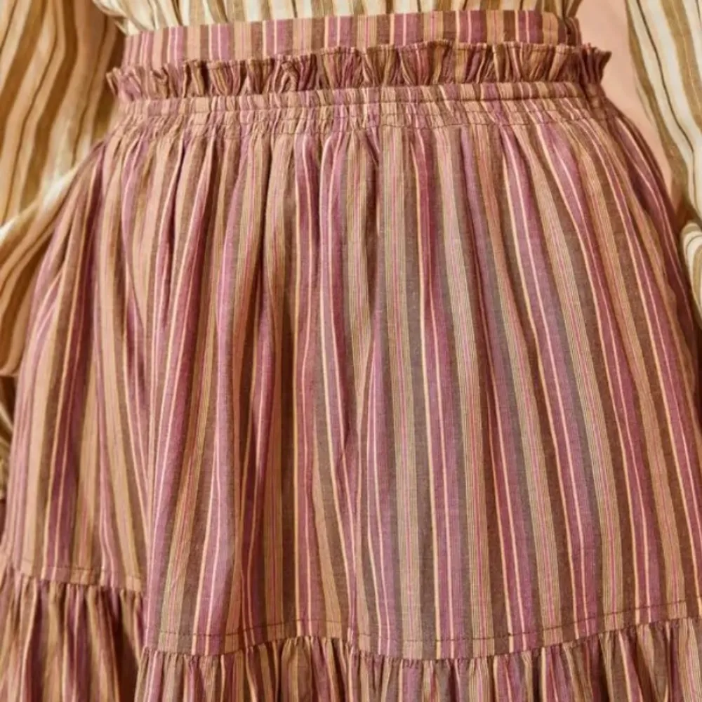 Ulla Johnson Severine Skirt Mulberry Striped Tiered Midi Skirt‎ Size 4 Small - Image 16
