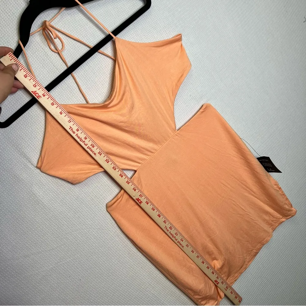 Lulus | Can't Lose Light Orange Sleeveless Cutout‎ Lace-Up Mini Dress Large - Image 11