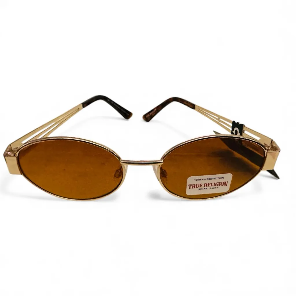 NEW TRUE RELIGION Gold Metal Logo Classic TR12474CK Sunglasses - Image 2