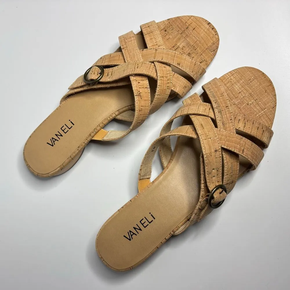 VANELi Brogan Exnula Huarache Sandals in Natural Cork (Wide) Tan Size 9 - Image 6