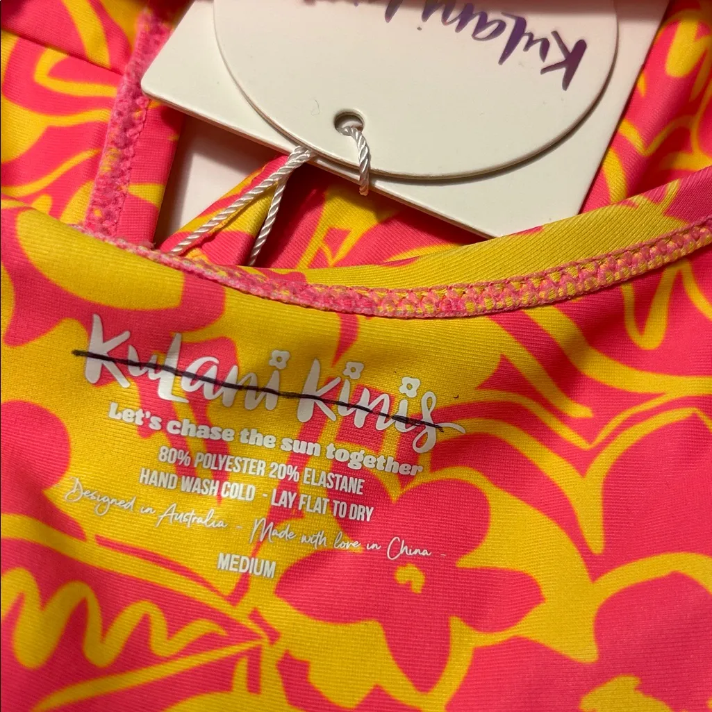 New Kulani Kinis high waisted Bikini Bottom floral Cheeky Medium - Image 5