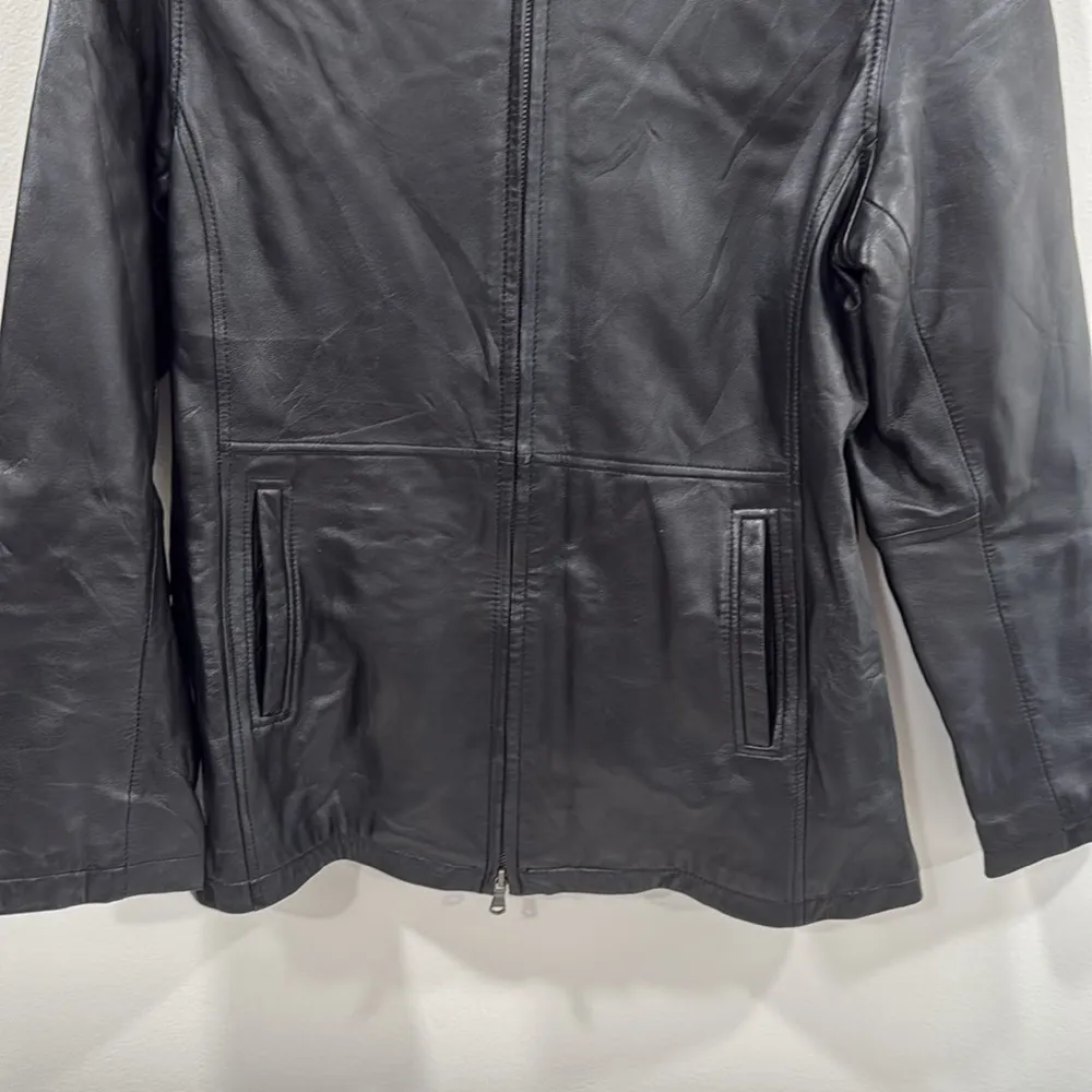 Reilly Olmes Black 100% Leather Jacket Size Medium EUC - Image 4