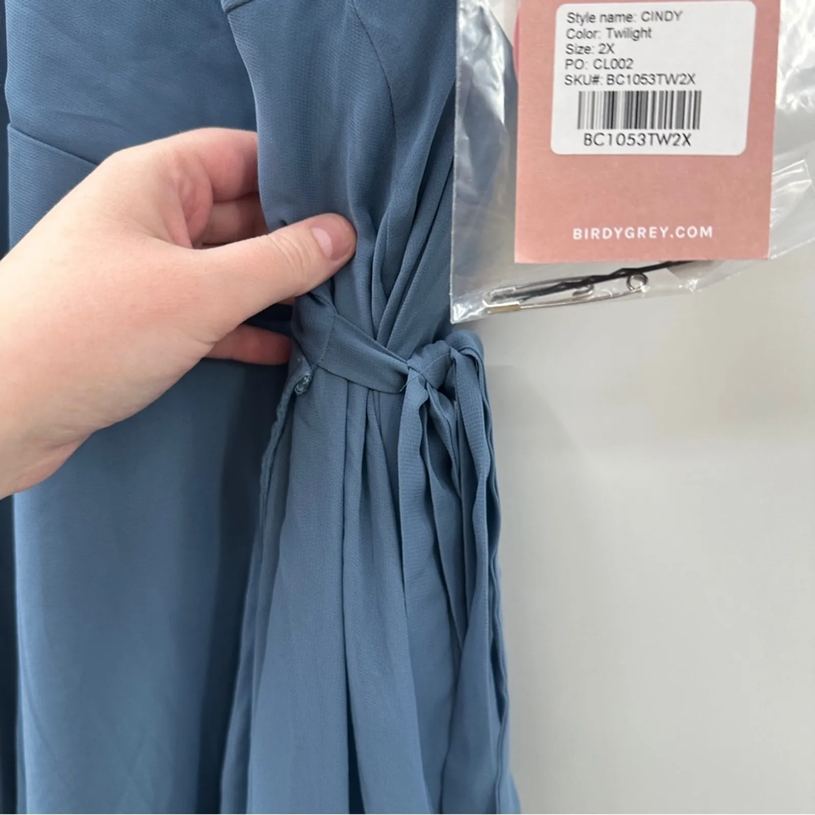 Birdy Grey Cindy Chiffon Wrap Maxi Bridesmaid Dress in‎ Twilight Sz 2X NEW - Image 6