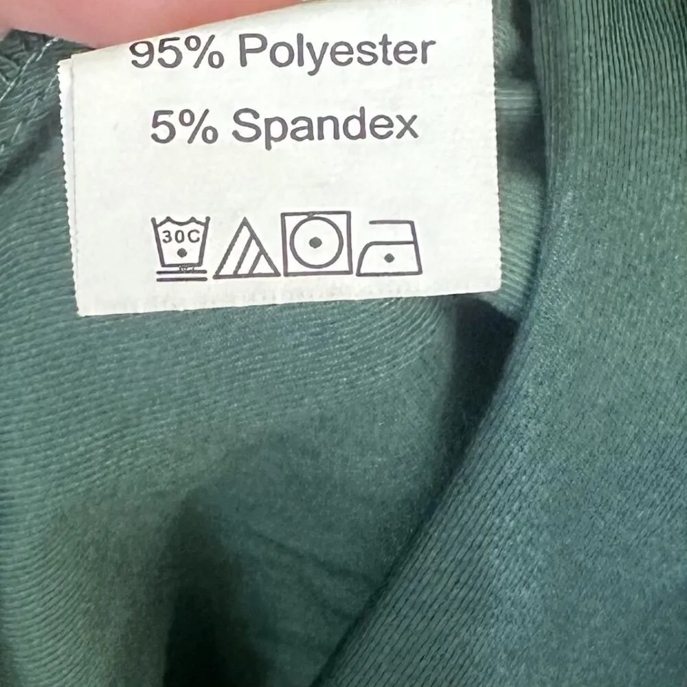 Retro Green Button Up Rolled Short Sleeve Blouse - Size: Medium - Image 4