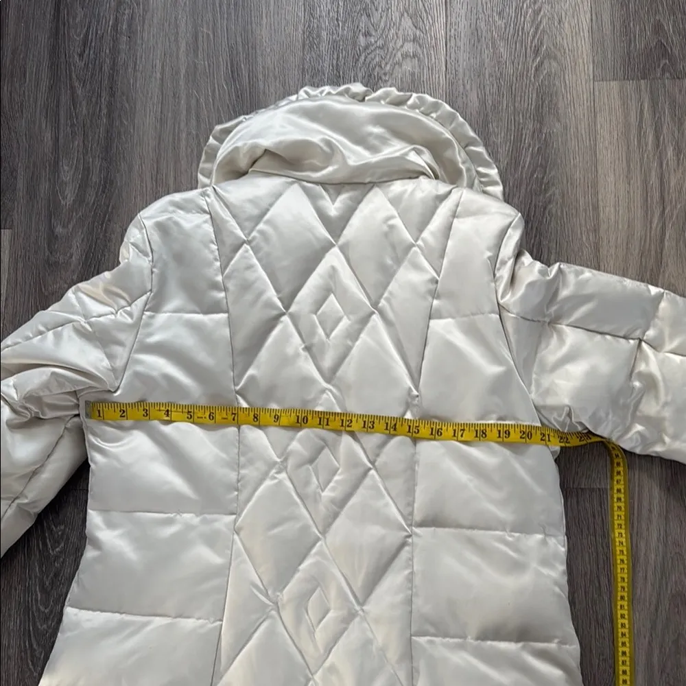 Guillaume Poupart Modernist Women's Beige Puffer Coat Funnel Neck Jacket Size L - Image 10