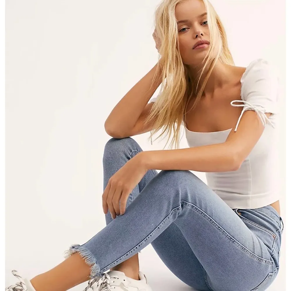 Womens Size 25 Raw High Rise Jegging Skinny Zipper Button Classic - Image 4