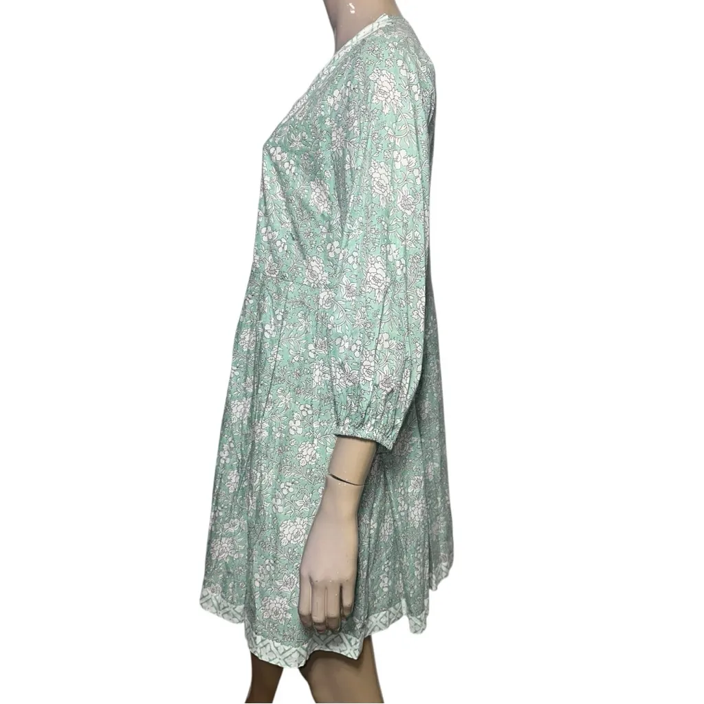 Marea Women’s Size M Green White Floral Flora Solana Button Up Mini Dress Size M - Image 3