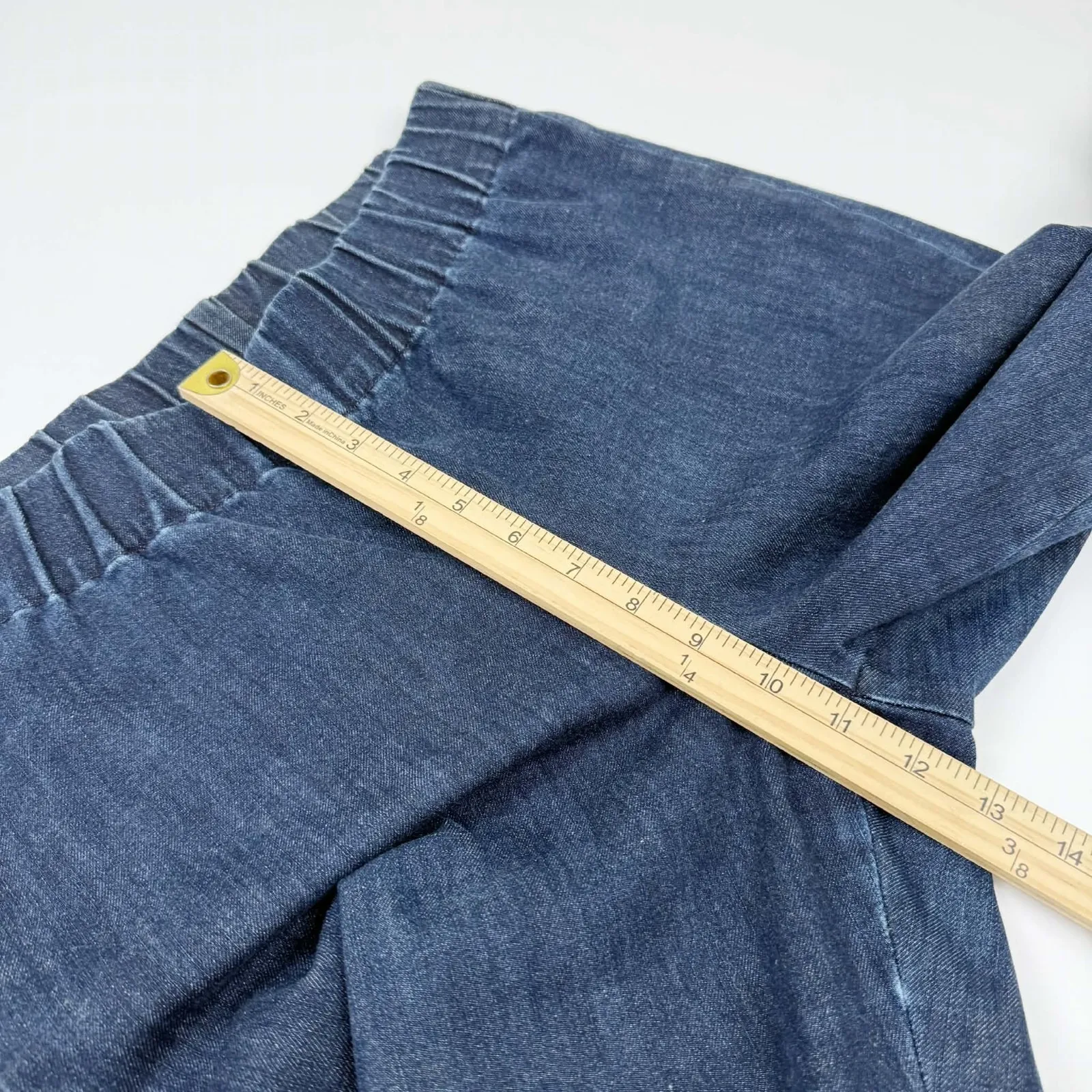 Soft Surroundings Pull On Denim Jeans Women's Medium Elastic Waist Stretch Blue - Image 7