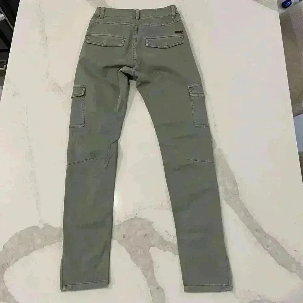 Roxy Cargo City Pants Army Green Zipper Ankles Womens 24 Utility Casual Slim Fit - Image 5