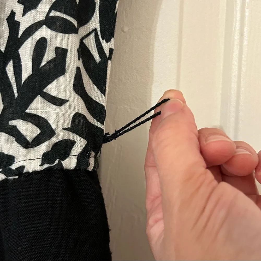 Leslie Pomer Vintage Union Made 50s/60s Black/White Button Down Dress With Tie - Image 6