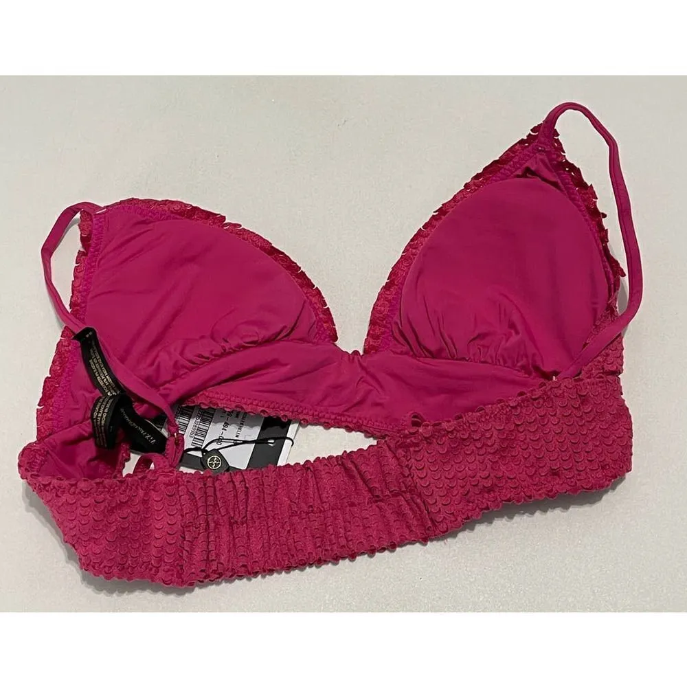 Vix Paula Hermanny Scales Helen Laser Cut Triangle Bikini‎ Top Swim Pink Large Pink - Image 10