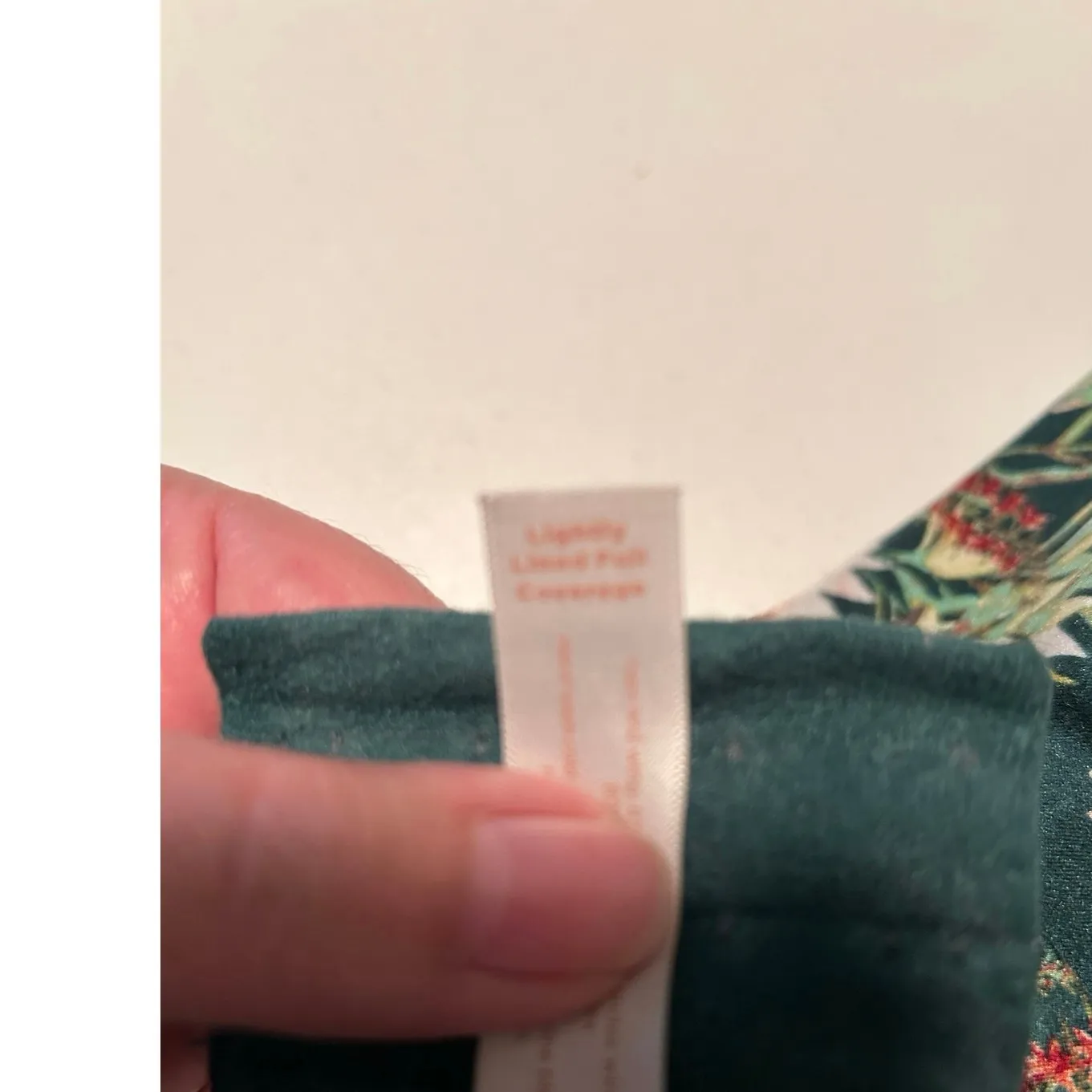 Cacique lightly lined full coverage beautiful deep green floral bra, size 44F - Image 7