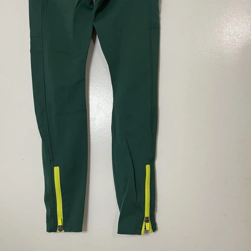 Fabletics trinity green scuba ankle zip high waist side pocket leggings small - Image 5