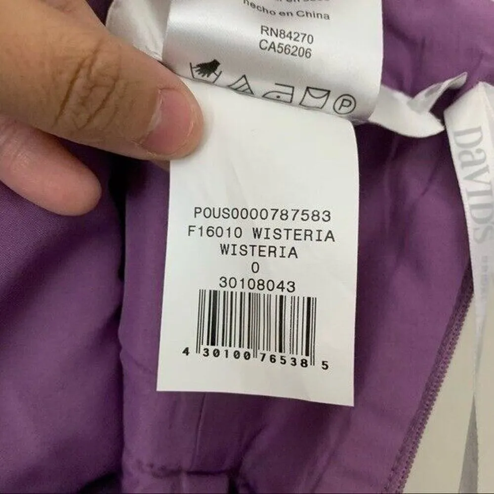 David’s Bridal Strapless Lace Dress With Full Skirt Wisteria F16010 Bridesmaid 0 - Image 8