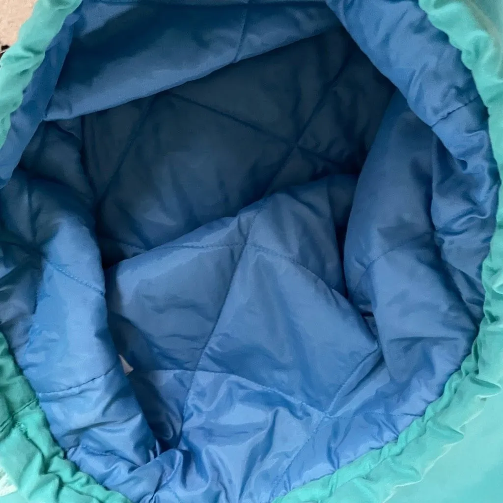 Vintage 90s C&A Club Fifteen Teal Blue Grey Puffy Half Zip Pullover XL Green - Image 14