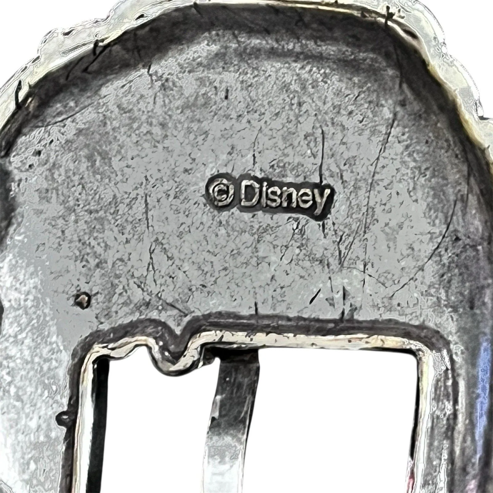 Vtg Brighton Mickey & Co Black Leather Belt 4pc Silver Train Buckle Women's 28 - Image 3