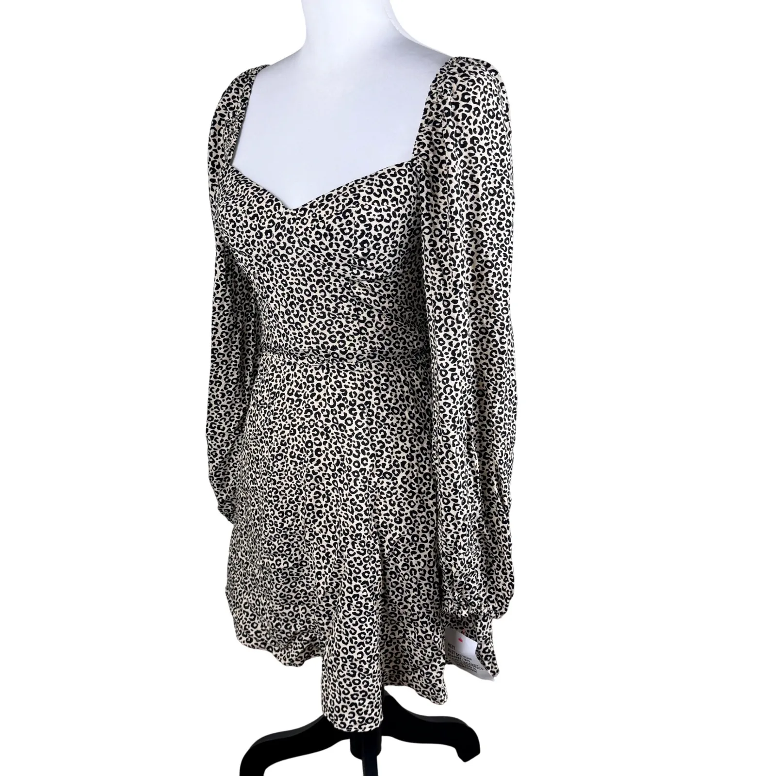 NWT ASOS Milkmaid Leopard Animal Print Peasant Corset Babydoll Mini Dress Size 0 - Image 11