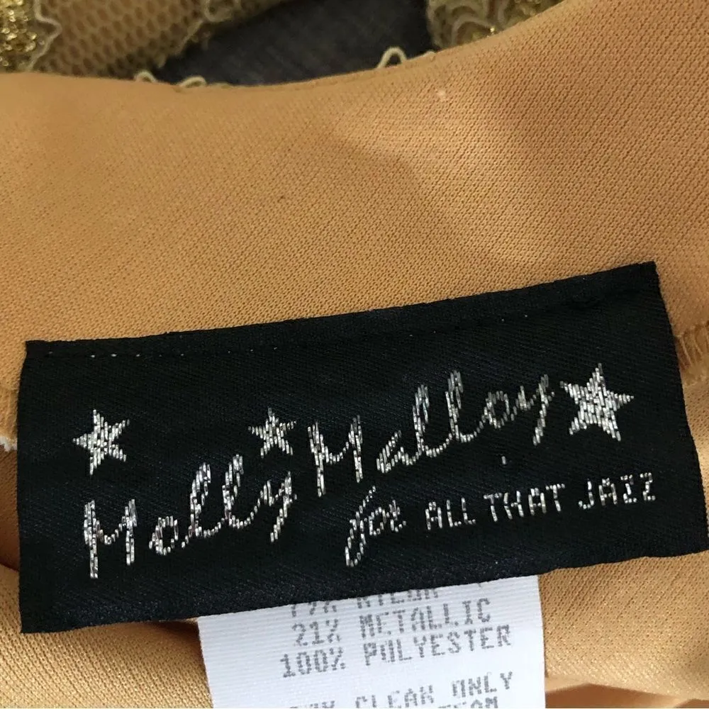 Molly Malloy Vintage 80s Golden Cocktail Prom Dress Size S Gold - Image 5