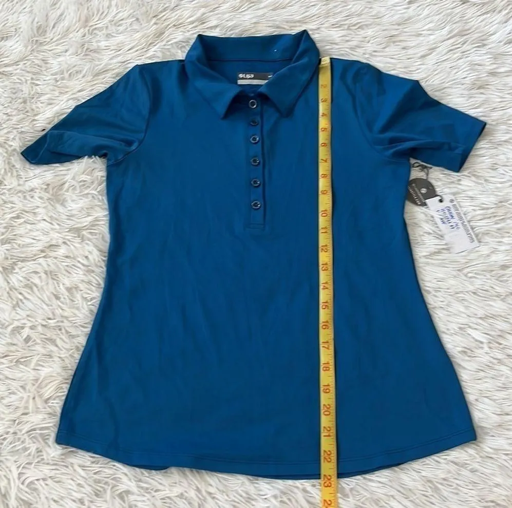 LIJA Elite Ellison Polo Shirt in Sea Blue size Small - Image 8