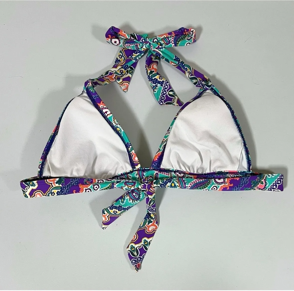 Paisley Boho Bikini Top Bathing Suit Size S 💜✨ - Image 4