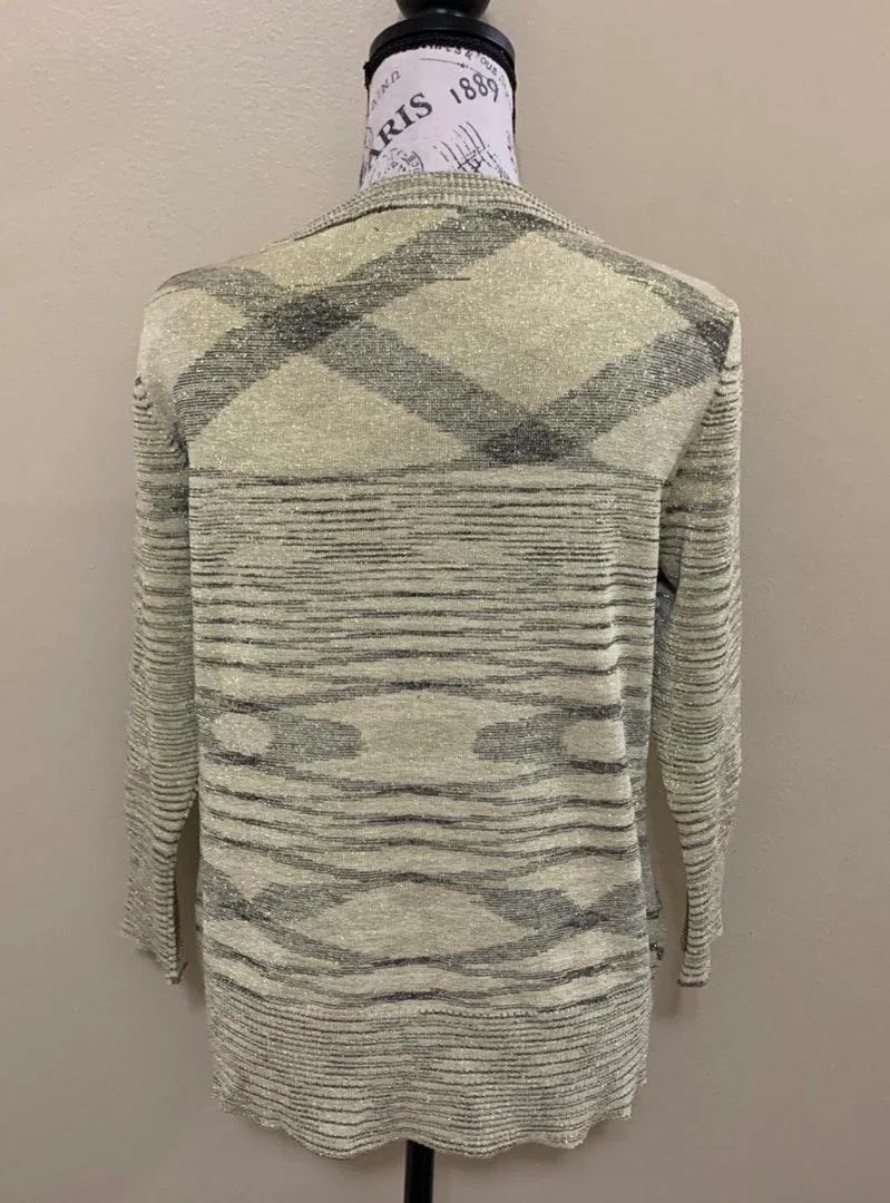 Gold Sparkle Button Down Sweater XL - Image 3