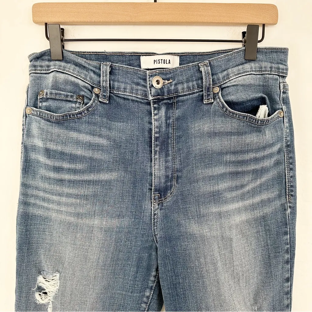 Pistola x Revolve High Rise Skinny Jeans – Distressed Medium Wash | 30 - Image 3