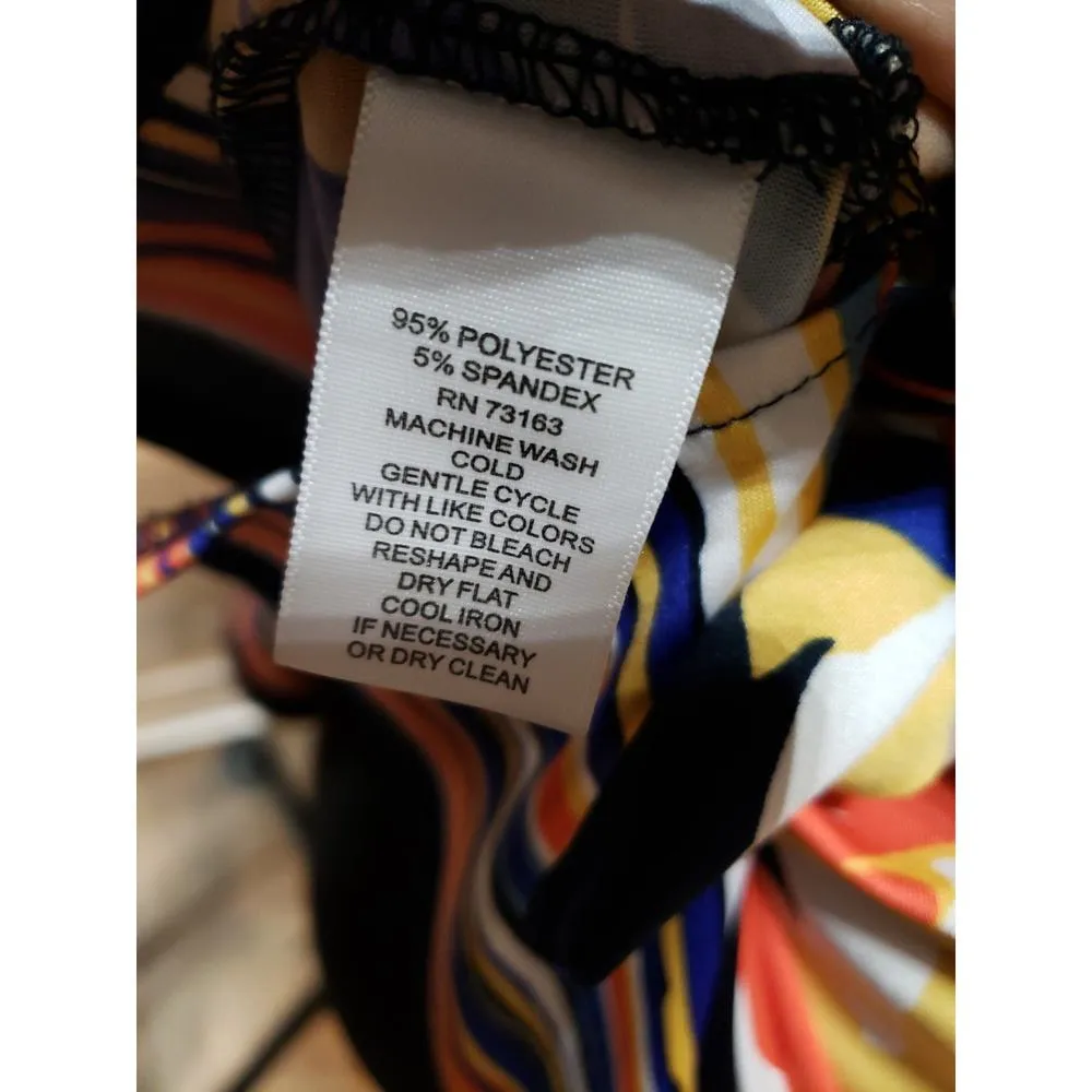 Melissa Paige Blouse Women's Multicolor Size M Long Knot Sleeves Floral Print - Image 11