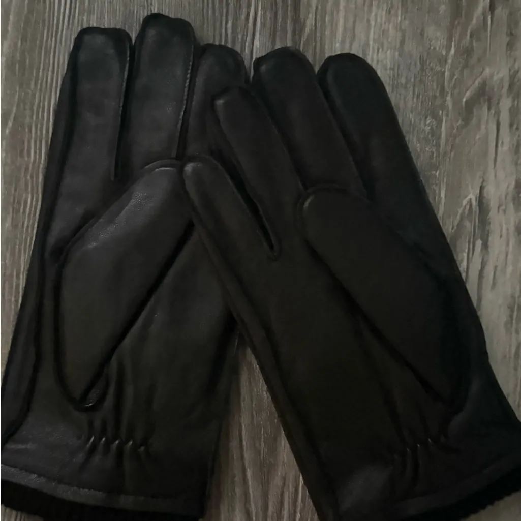 Bruno Magli Black Leather Gloves - Image 4
