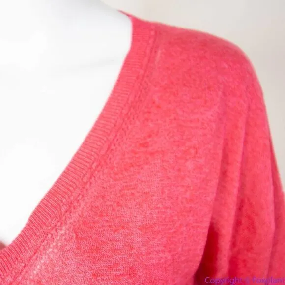 Banana Republic red cashmere silk‎ blend V neck sweater, M - Image 11