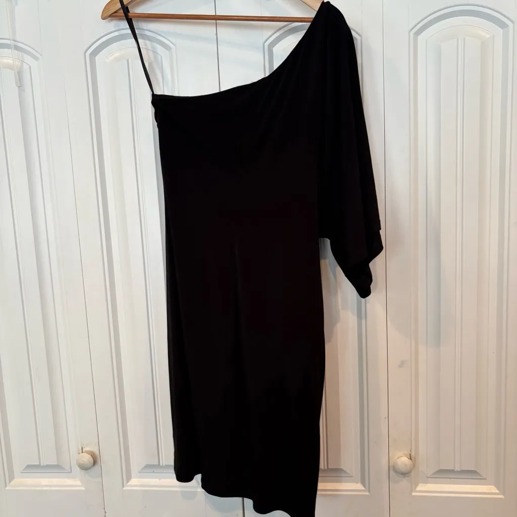 Saint Tropez West Black‎ One Shoulder Dress 6 - Image 2