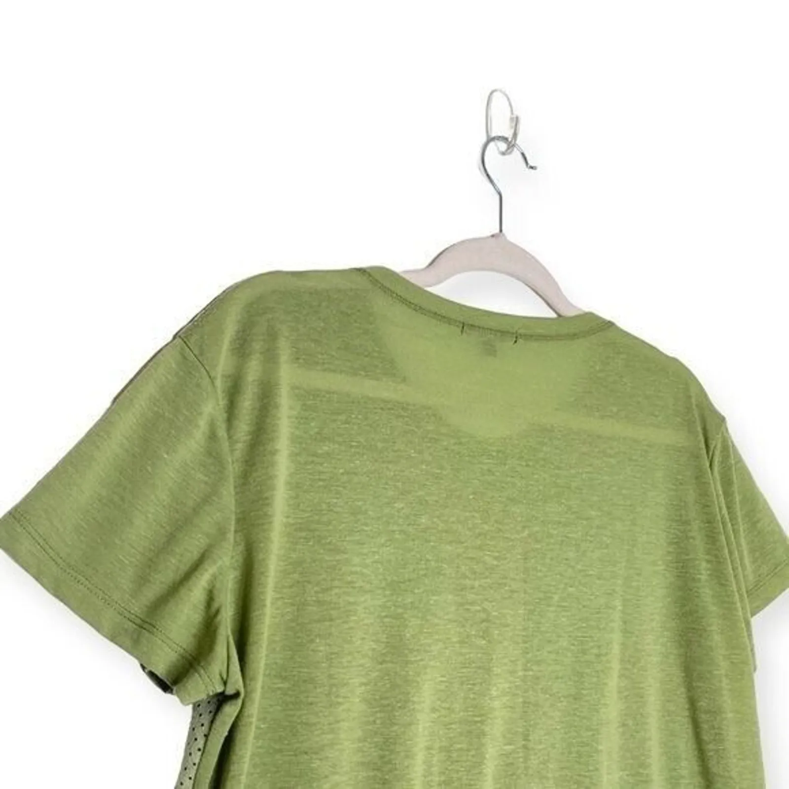 Alberto Makali top sage green linen blend short sleeve cutout women's designer M - Image 7