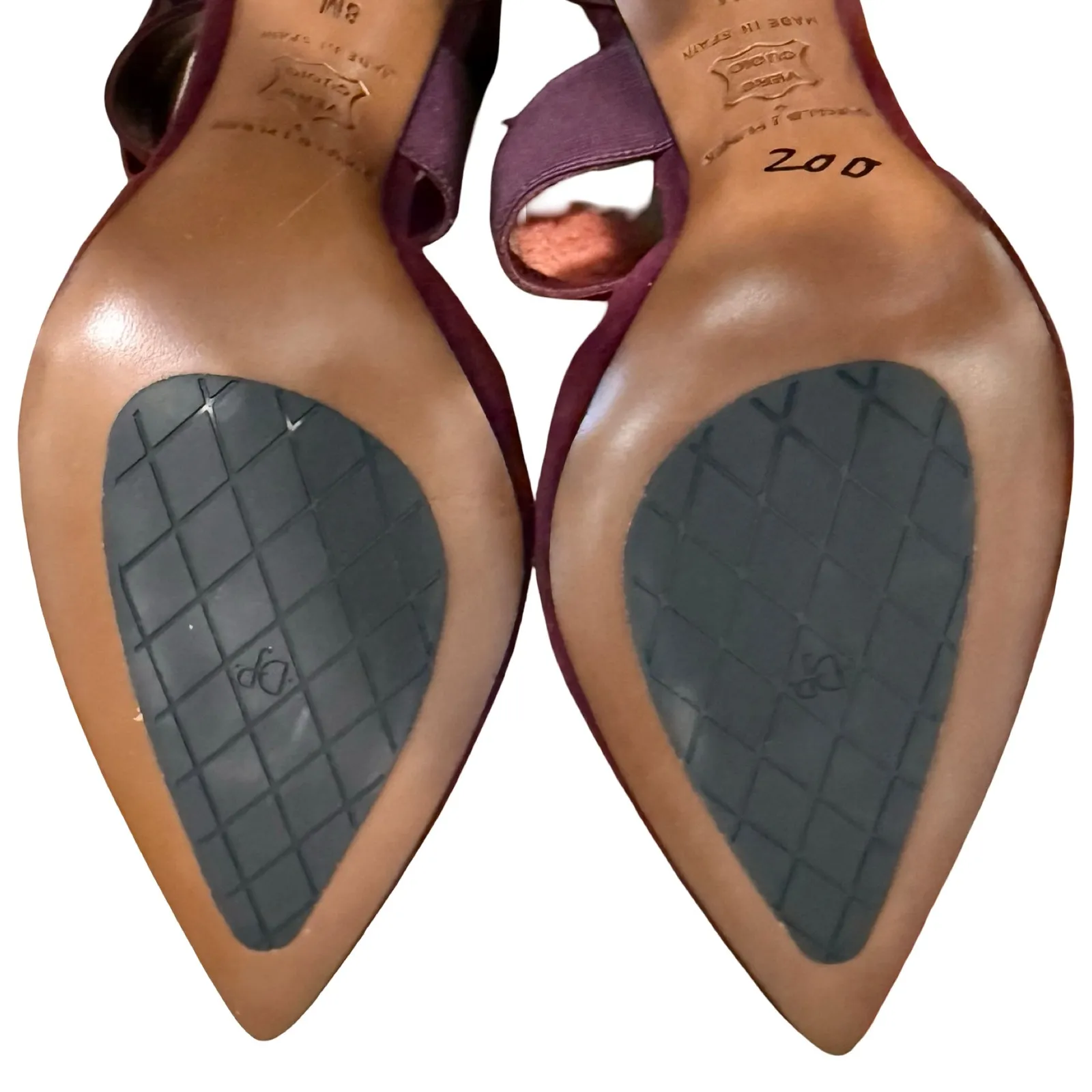 Donald J. Pliner Burgundy Criss Cross Prime Leather Pointy Toe Stiletto Heels 8 Red - Image 7