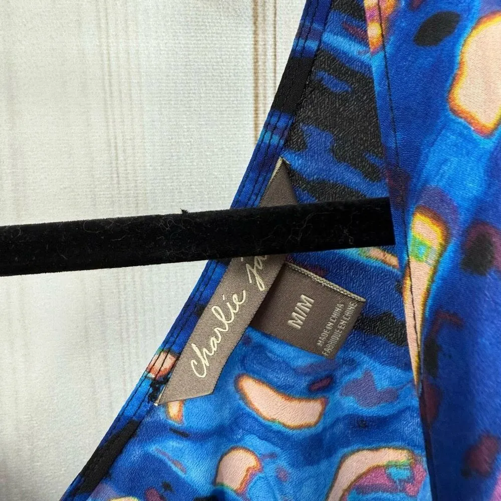 Charlie Jade Women’s Medium Blue Patterned Tank Dress - Image 3