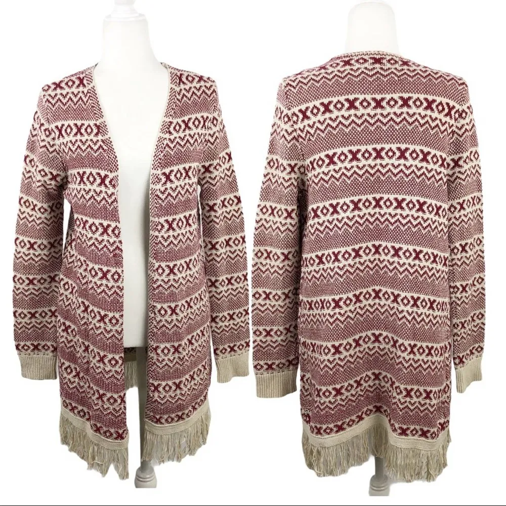 Natural Reflections Fringe XOXO Open  Cardigan S - Image 13