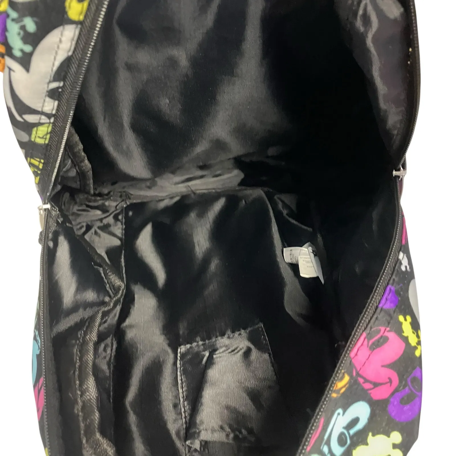 Disney Parks Mickey Mouse Faces Neon Pop Art Nylon Backpack - Image 4