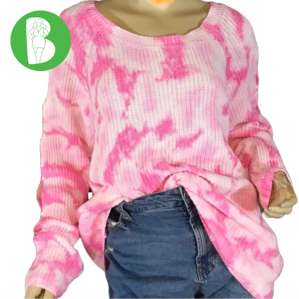 Derek Heart  PINK & WHITE TIE DYE OPEN SLEEVE (1X) - Image 2