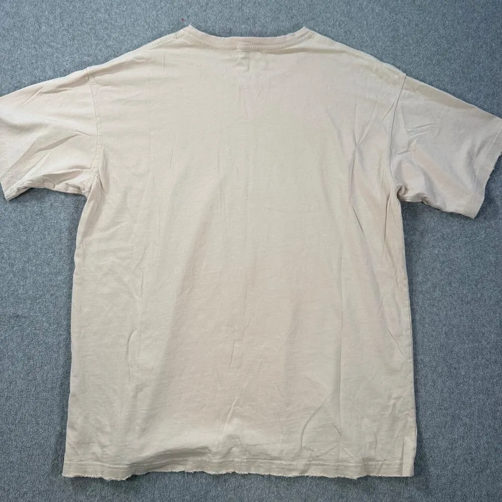 Zutter Short Sleeve Rock N Roll Graphic Tee Shirt Size Small/Medium Distressed Tan - Image 10